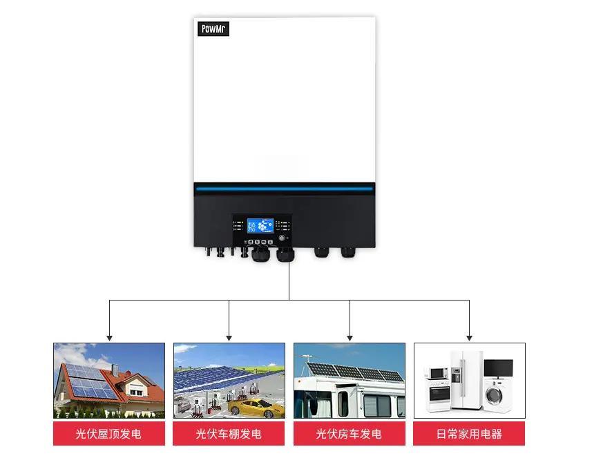 太阳能逆变器8kw 11kw 230V 48V纯正弦波转换器RS232电源可选触摸屏