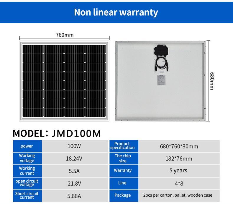 100W 200W 300W 400W 540W 550W 12V 18V 30V 34V 40V 轻型太阳能模组面板带逆变器太阳能电池充电系统