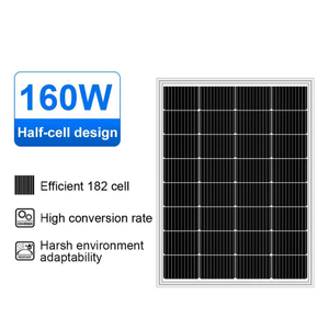 160W 单晶黑色光伏太阳能面板，适用于家庭屋顶安装光伏太阳能模块面板系统